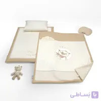 سرویس خواب 4تیکه رزبرن طرح کله خرس کرم قهوه‌ای