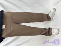 شلوار نیم بگ کنفی کمرکش پارچه با کیفیت قهوه ای