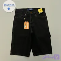 شلوارک جین کارپنتری نیم بگ پارچه وارداتی