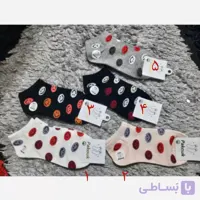 جوراب زنانه مچی استیکر لبخند نخ پنبه