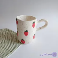 ماگ سرامیکی دست ساز – طرح توت فرنگی