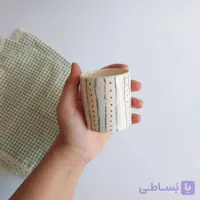 ماگ سرامیکی دست ساز – طرح راه راه آبی