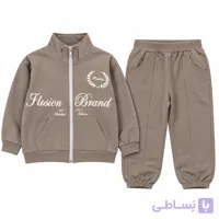 ست سویشرت شلوار بچگانه دورس دونخ پنبه قهوه ای سایز 45 تا 60 مناسب دختر و پسر