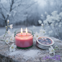 شمع معطر رونیکا مدل استوانه ای رایحه SNOW FLOWER (گل برفی)