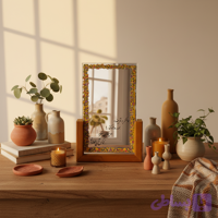 آینه دکوری پایه چوبی رونیکا مدل U کوچک طرح راه گشا