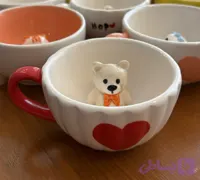 فنجان سرامیکی دستساز و سورپرایزی خرسی