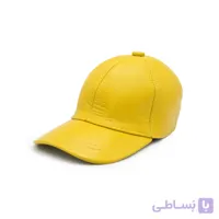 کلاه لب دار چرم زرد