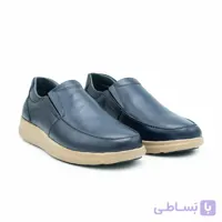 کفش چرم مردانه بی بندسورمه ای مدل آراز