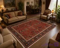 فرش پشم ماشینی گوشت‌دار ۷۰۰ شانه طرح افشان لاکی سایز دلخواه – کد 77029