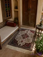 ذرع و نیم دستبافت 30 رج کرمان قلم بافت آذرشهر – کد 77375