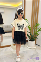 لباس /کراپ و دامن مجلسی دخترانه مناسب۱/۵تا۹سال