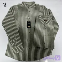 پیراهن مردانه اسپرت نخی سبز (کد O40A2)