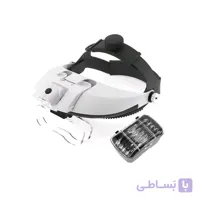 ذره بین هدبندی ( ذره بین کلاهی ) دارای ال ای دی و 5 لنز متفاوت مدل MG81001-G