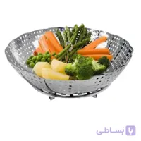 سبد بخارپز استیل تاشو مدل چند منظوره