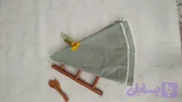 رومیزی گرد سبز پارچه ای چهار خونه