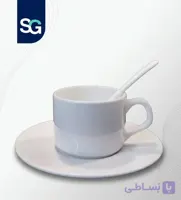 فنجان نعلبکی چینی قاشق دار
