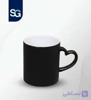 لیوان سرامیکی oz11 دسته قلبی جادویی اکلیلی مشکی – (0822)