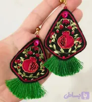 گوشواره گلدوزی انار شب‌چله