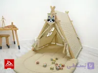 چادر بازی کودک طرح کلبه مدل ستاره نسکافه‌ای (کرم) | Play House