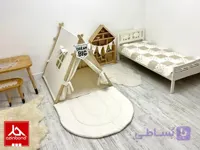 چادر بازی کودک طرح کلبه (Play House) رنگ شکلاتی شیری