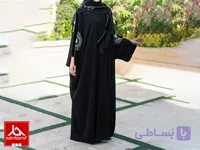 مانتو عبایی جواهر دوزی روی هر دو آستین پلیسه