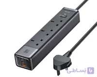 آداپتور شارژر و چند راهی محافظ برق مک دودو مدل CH-0630Mcdodo CH-0630 6-in-1 GaN Surge Protection Power Strip with 30W Fast Charging
