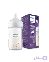 شیشه شیر اورجینال فیلیپس اونت مدل SCY903/66 Natural Response ظرفیت 260 میلی‌لیتر – طرح زرافه