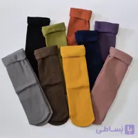 جوراب ساقدار کبریتی خزدار بدون پاشنه فری سایز