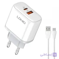 شارژر دیواری 45 وات الدینیو مدل A2526C به همراه کابل تبدیل USB-C