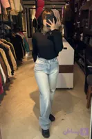 شلوار جین نیم بگ ساده