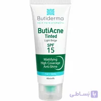 کرم ضد جوش رنگی (لایت) پوست چرب بیوتی درما SPF15 بژ روشن 40ml