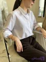 شومیز سفید بیسیک زنانه کد 1010