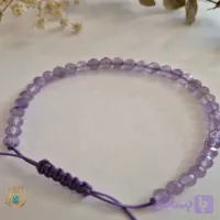 دستبند سنگی مهره‌ای آمیتیست طبیعی تراش‌دار کد ۷۰۱