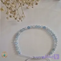 دستبند سنگی مهره‌ای آکوامارین طبیعی تراش‌دار کد ۷۰۲