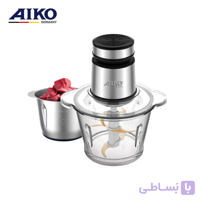 خردکن برقی آیکو ۷۰۰ وات مدل Aiko AK654CH با کاسه شیشه‌ای و استیل ۳.۲ لیتری