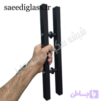 دستگیره مشکی شیشه سکوریت مکعبی 40cm