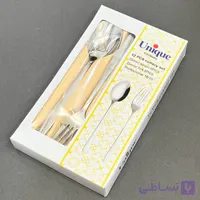 سرویس قاشق چنگال استیل یونیک 12 پارچه (6 قاشق + 6 چنگال) | وزن 650 گرم، 4 طرح