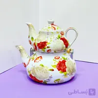کتری قوری لعابی گلدار ۲.۸ لیتر