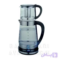دمنوش ساز و چای ساز روی همی یونیک پلاس Unique plus مدل UP-2032 | توان 2000 وات | گنجایش کتری 2.5 لیتر و گنجایش قوری 1 لیتر | محافظ خشک شدن آب کتری و گرم شدن بیش از حد | ساخته شده از کتری برقی و قوری شیشه ای ویژه‌ی لوازم آشپزخانه و لوازم کافی شاپ باریستا و کافه