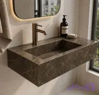 روشویی سرامیکی دیواری CERAMADE مدل Noir Line سایز ۸۰ سانتی‌متر