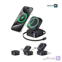 شارژر وایرلس 15 وات و هولدر موبایل مگنتی رومیزی باسئوس Baseus PicoGo Series 2-in-1 Magnetic Wireless Charger Qi2 67W