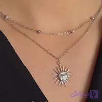 گردنبند دولاین خورشید طلایی و سیلور