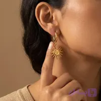 گوشواره خورشید طلایی و نقره ای