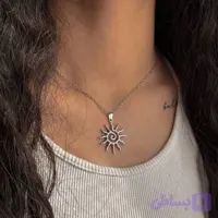 گردنبند اسپیرال خورشید نقره ای استیل