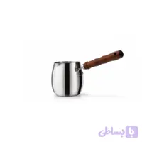 قهوه جوش (شیر جوش) استیل با دسته چوبی نسوز
