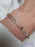 دستبند زنانه نگین دار ژوپینگ با قفل اضافی جهت تنظیم سایز