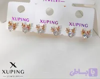 گوشواره میخی ژوپینگ طرح گوزن ضدحساسیت رنگ ثابت