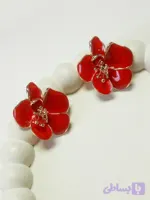 گوشواره گل قرمز