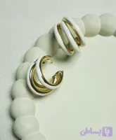 گوشواره میخی سه حلقه رنگ ثابت ضد حساسیت