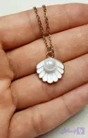 گردنبند صدف و مروارید استیل رنگ ثابت